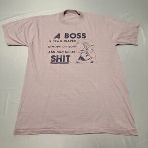 Vintage Mens Crewneck Shirt Medium Vulgar Comedy Single Stitch Short Sleeve